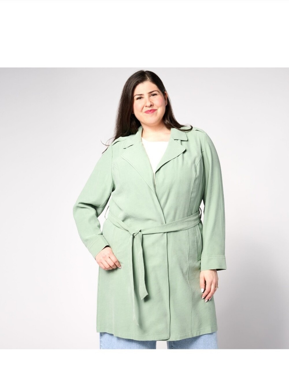 NwT QVC beautiful by Lawrence zarian belted trench